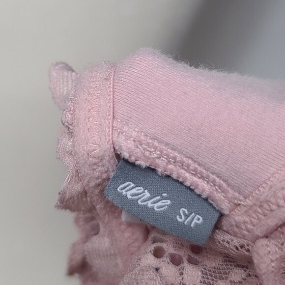Aerie Pink Lace Back Opening Adjustable Strap Bralette S - Picture 5 of 6